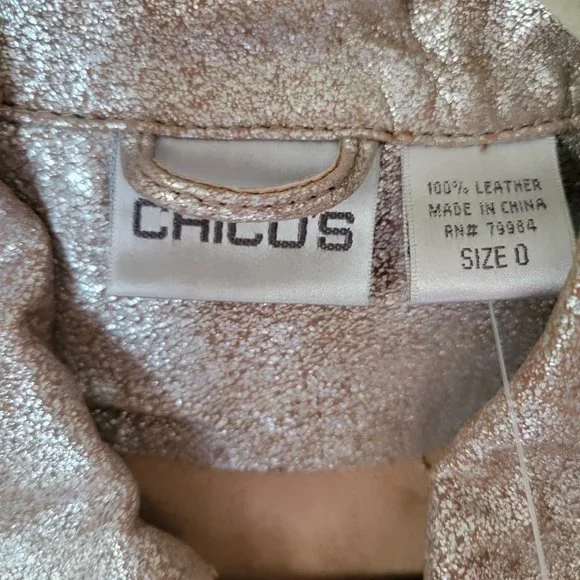 Chico's Leather Foil Jacket - Picture 4 of 5